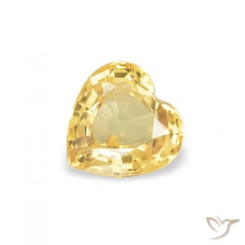 0.43ct Medium Golden Sapphire, Heart Shape, 4.7x4.6 mm