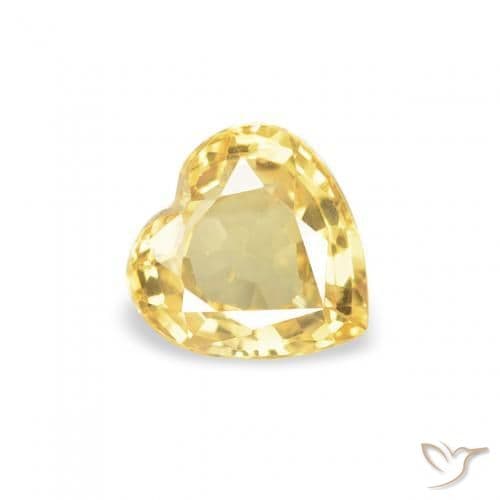 0.43ct Medium Golden Sapphire, Heart Shape, 4.7x4.6 mm