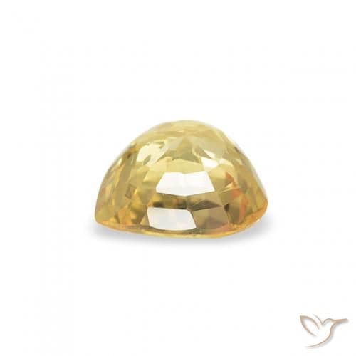 0.43ct Medium Golden Sapphire, Heart Shape, 4.7x4.6 mm