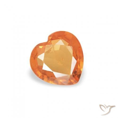 0.30ct Apricot Orange Sapphire, Heart Shape, 4.2x4.5 mm