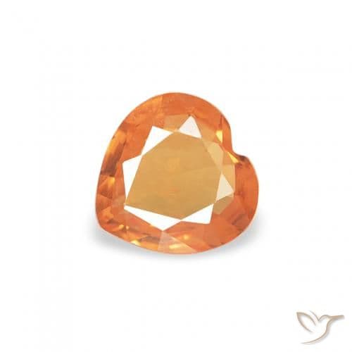 0.30ct Apricot Orange Sapphire, Heart Shape, 4.2x4.5 mm