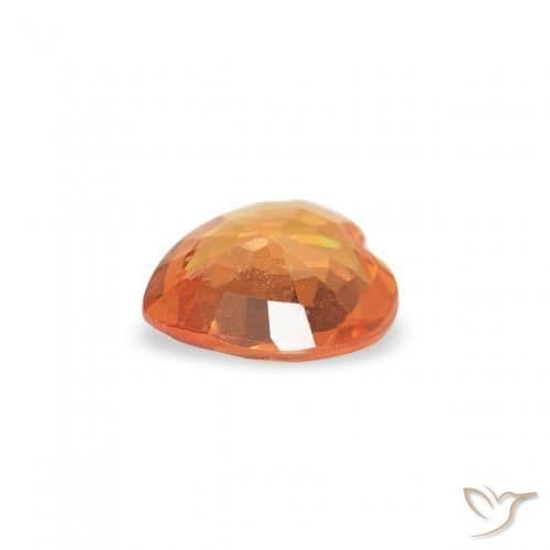 0.30ct Apricot Orange Sapphire, Heart Shape, 4.2x4.5 mm