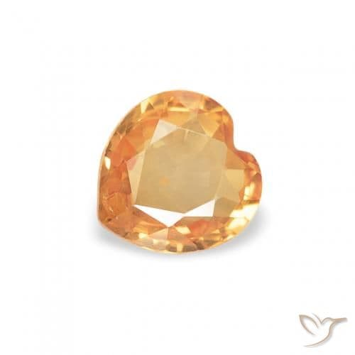 0.36ct Honey Orange Sapphire, Heart Shape, 4.6x4.4 mm