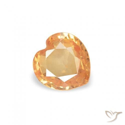 0.36ct Honey Orange Sapphire, Heart Shape, 4.6x4.4 mm