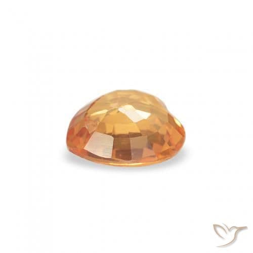 0.36ct Honey Orange Sapphire, Heart Shape, 4.6x4.4 mm