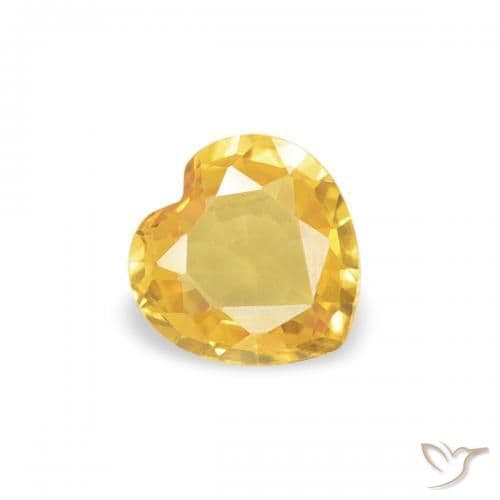 0.29ct Natural Golden Sapphire, Heart Shape, 4.3x4.3 mm