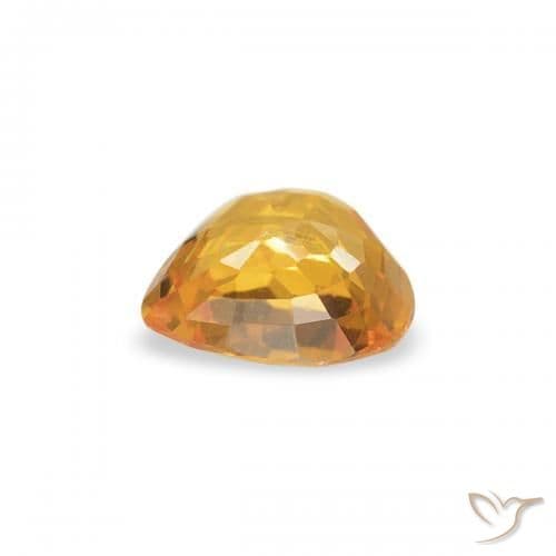 0.36ct Natural Orange-Gold Sapphire, Heart Shape, 4.5x4.4 mm