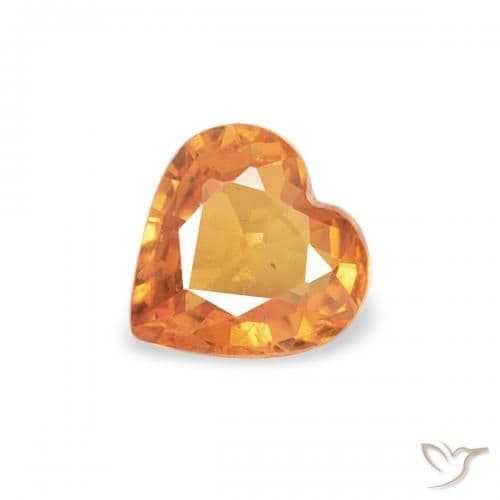 0.35ct Apricot Orange Sapphire, Heart Shape, 4.5x4.5 mm