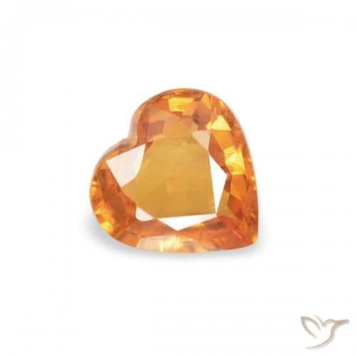 0.35ct Apricot Orange Sapphire, Heart Shape, 4.5x4.5 mm