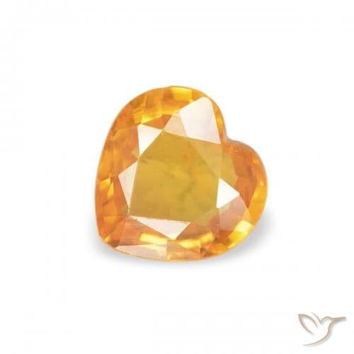 0.38ct Apricot Orange Sapphire, Heart Shape, 4.6x4.5 mm
