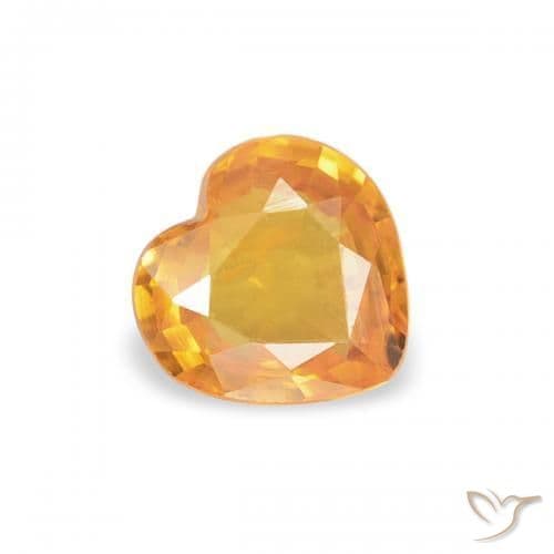 0.38ct Apricot Orange Sapphire, Heart Shape, 4.6x4.5 mm