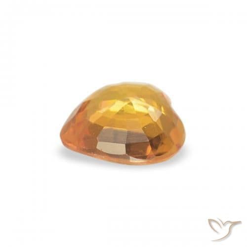 0.38ct Apricot Orange Sapphire, Heart Shape, 4.6x4.5 mm