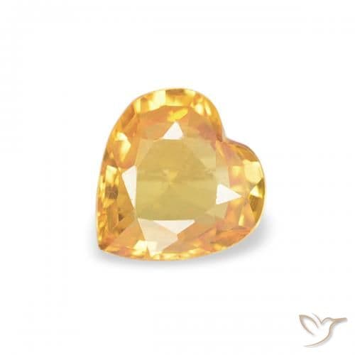 0.35ct Medium Orange Sapphire, Heart Shape, 4.6x4.5 mm