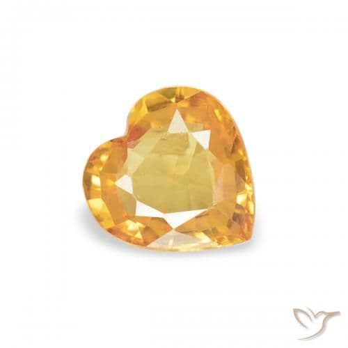 0.35ct Medium Orange Sapphire, Heart Shape, 4.6x4.5 mm