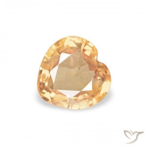 0.41ct Intense Orange Sapphire, Heart Shape, 4.6x4.5 mm