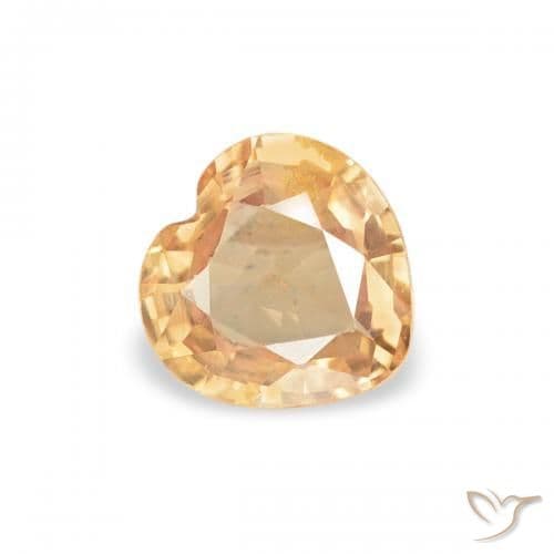 0.41ct Intense Orange Sapphire, Heart Shape, 4.6x4.5 mm