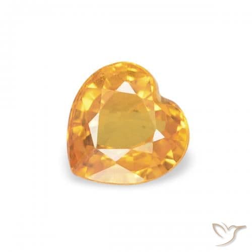0.43ct Medium Light-Orange Sapphire, Heart Shape, 4.5x4.5 mm