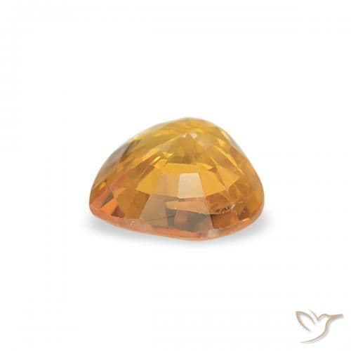 0.43ct Medium Light-Orange Sapphire, Heart Shape, 4.5x4.5 mm