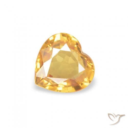 0.34ct Natural Medium Gold Sapphire, Heart Shape, 4.6x4.5 mm