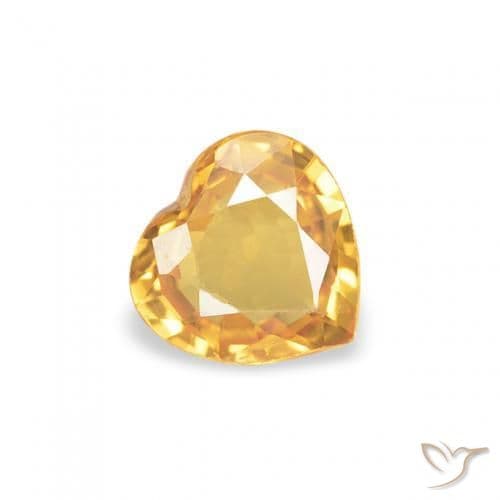 0.34ct Natural Medium Gold Sapphire, Heart Shape, 4.6x4.5 mm