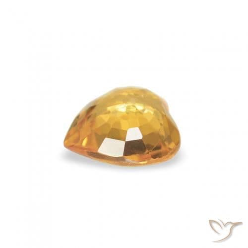 0.34ct Natural Medium Gold Sapphire, Heart Shape, 4.6x4.5 mm