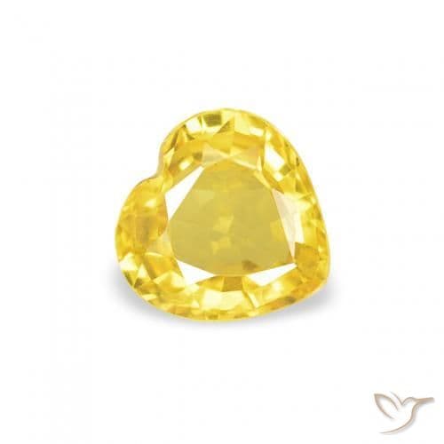 0.39ct Natural Yellow Sapphire, Heart Shape, 4.7x4.6 mm