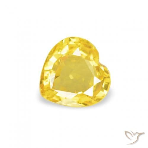 0.39ct Natural Yellow Sapphire, Heart Shape, 4.7x4.6 mm