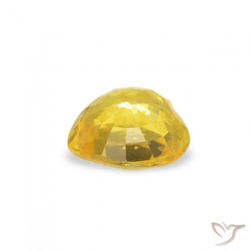 0.39ct Natural Yellow Sapphire, Heart Shape, 4.7x4.6 mm