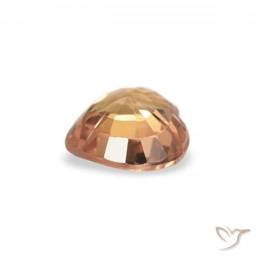 0.40ct Reddish Orange Sapphire, Heart Shape, 4.5x4.4 mm