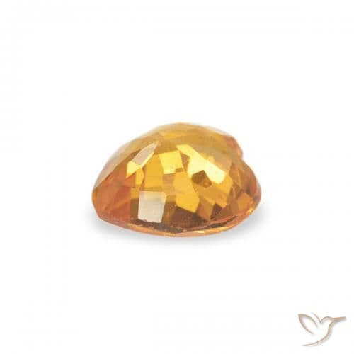 0.37ct Natural Orange-Gold Sapphire, Heart Shape, 4.4x4.4 mm