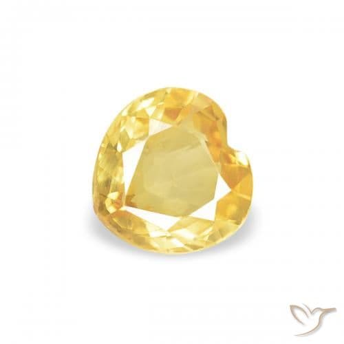 0.34ct Medium Yellow Sapphire, Heart Shape, 4.4x4.3 mm