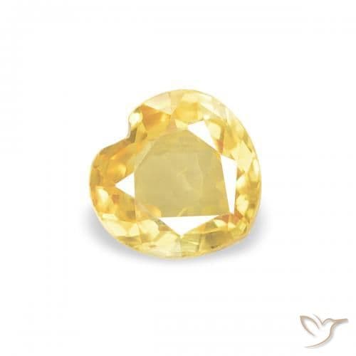 0.34ct Medium Yellow Sapphire, Heart Shape, 4.4x4.3 mm