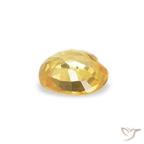 0.34ct Medium Yellow Sapphire, Heart Shape, 4.4x4.3 mm