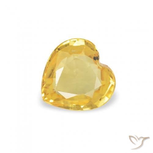 0.38ct Medium Golden Sapphire, Heart Shape, 4.6x4.6 mm