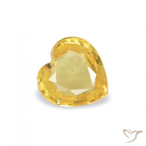 0.38ct Medium Golden Sapphire, Heart Shape, 4.6x4.6 mm