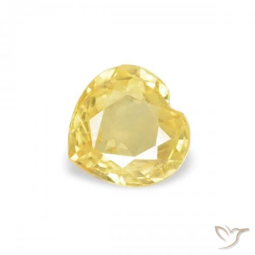 0.38ct Tuscany Yellow Sapphire, Heart Shape, 4.4x4.3 mm