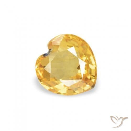 0.44ct Natural Medium Gold Sapphire, Heart Shape, 4.6x4.5 mm