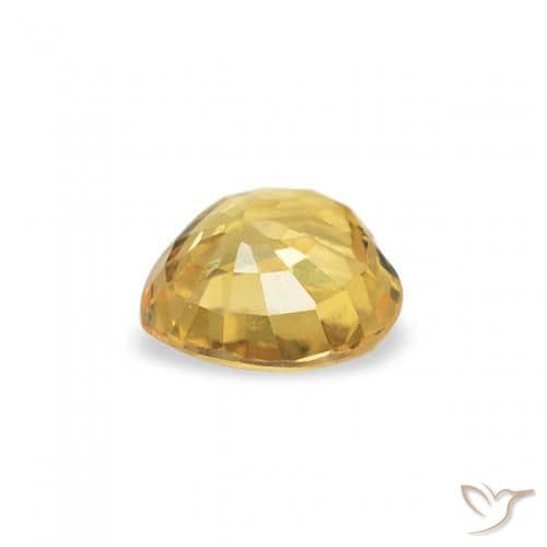 0.44ct Natural Medium Gold Sapphire, Heart Shape, 4.6x4.5 mm