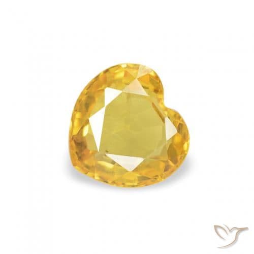 0.44ct Golden Orange Sapphire, Heart Shape, 4.7x4.5 mm