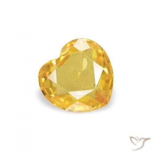 0.44ct Golden Orange Sapphire, Heart Shape, 4.7x4.5 mm