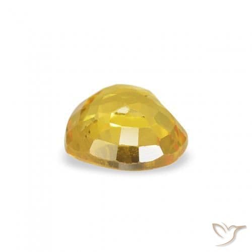 0.44ct Golden Orange Sapphire, Heart Shape, 4.7x4.5 mm