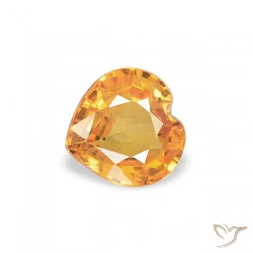 0.39ct Apricot Orange Sapphire, Heart Shape, 4.5x4.5 mm