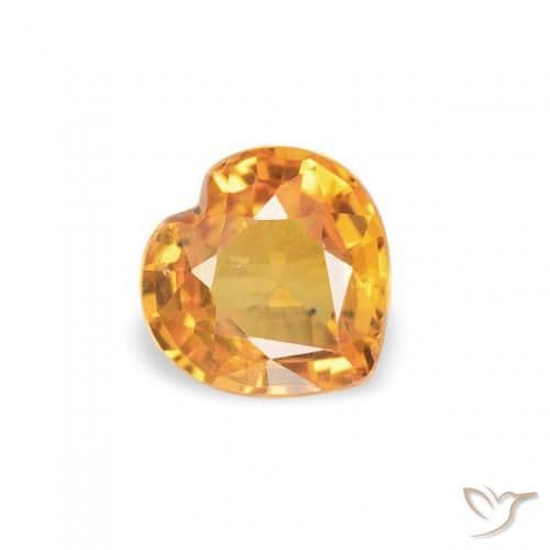 0.39ct Apricot Orange Sapphire, Heart Shape, 4.5x4.5 mm