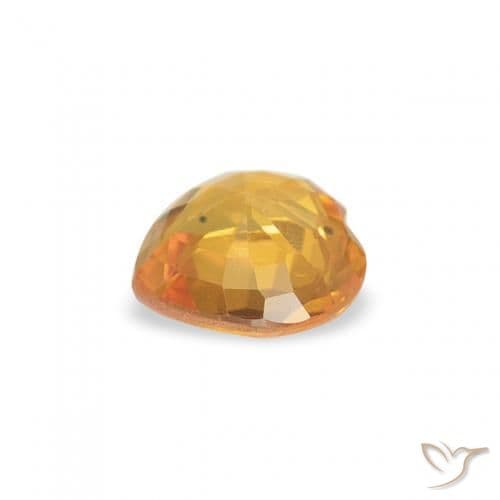 0.39ct Apricot Orange Sapphire, Heart Shape, 4.5x4.5 mm
