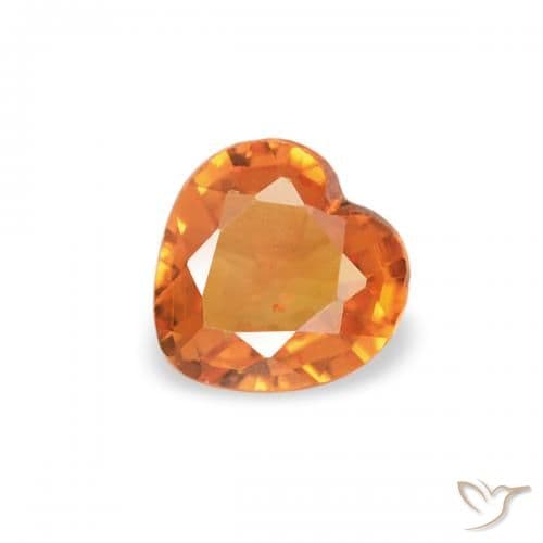 0.29ct Reddish Orange Sapphire, Heart Shape, 4.3x4.3 mm