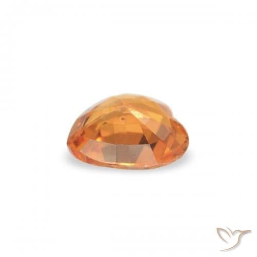 0.29ct Reddish Orange Sapphire, Heart Shape, 4.3x4.3 mm