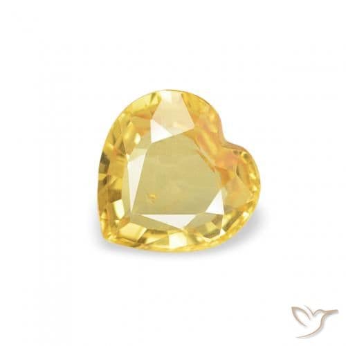 0.36ct Medium Yellow Sapphire, Heart Shape, 4.6x4.6 mm