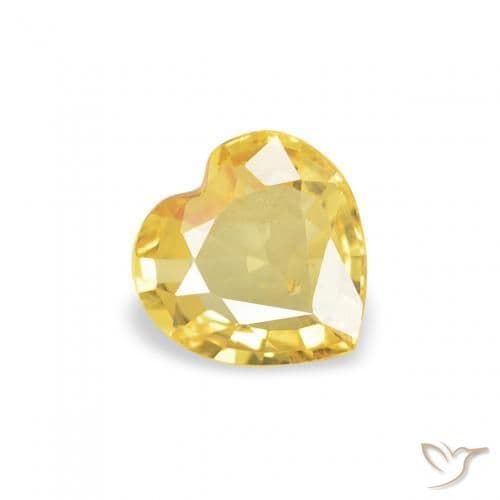 0.36ct Medium Yellow Sapphire, Heart Shape, 4.6x4.6 mm