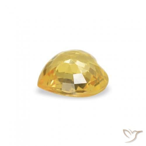 0.36ct Medium Yellow Sapphire, Heart Shape, 4.6x4.6 mm