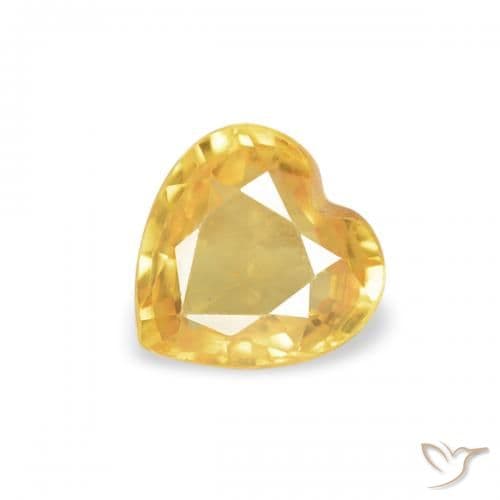 0.39ct Medium Golden Sapphire, Heart Shape, 4.6x4.6 mm